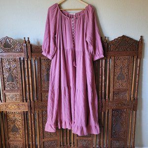 Blue Anemone - Azahar Dress - Rose Mauve - Cotton Linen Blend